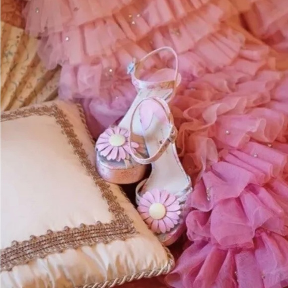 $880 NIB LoveShackFancy x Sophia Webster | Celia Platform Sandal Size 40 BOHO - Picture 8 of 15